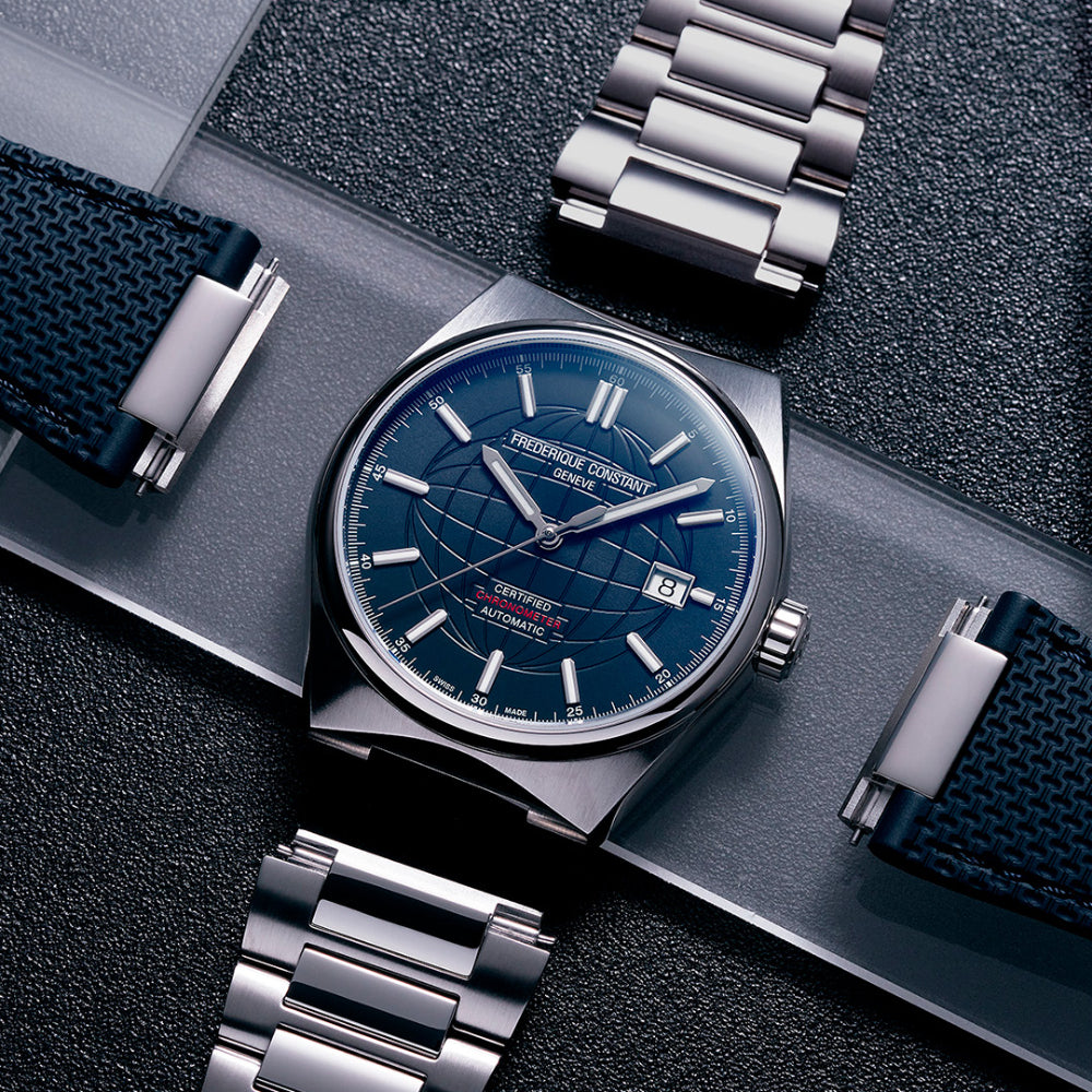 ساعة فريدريك كونستانت الرجالية بحركة أوتوماتيكية ولون مينا أزرق - FC-0272+Strap