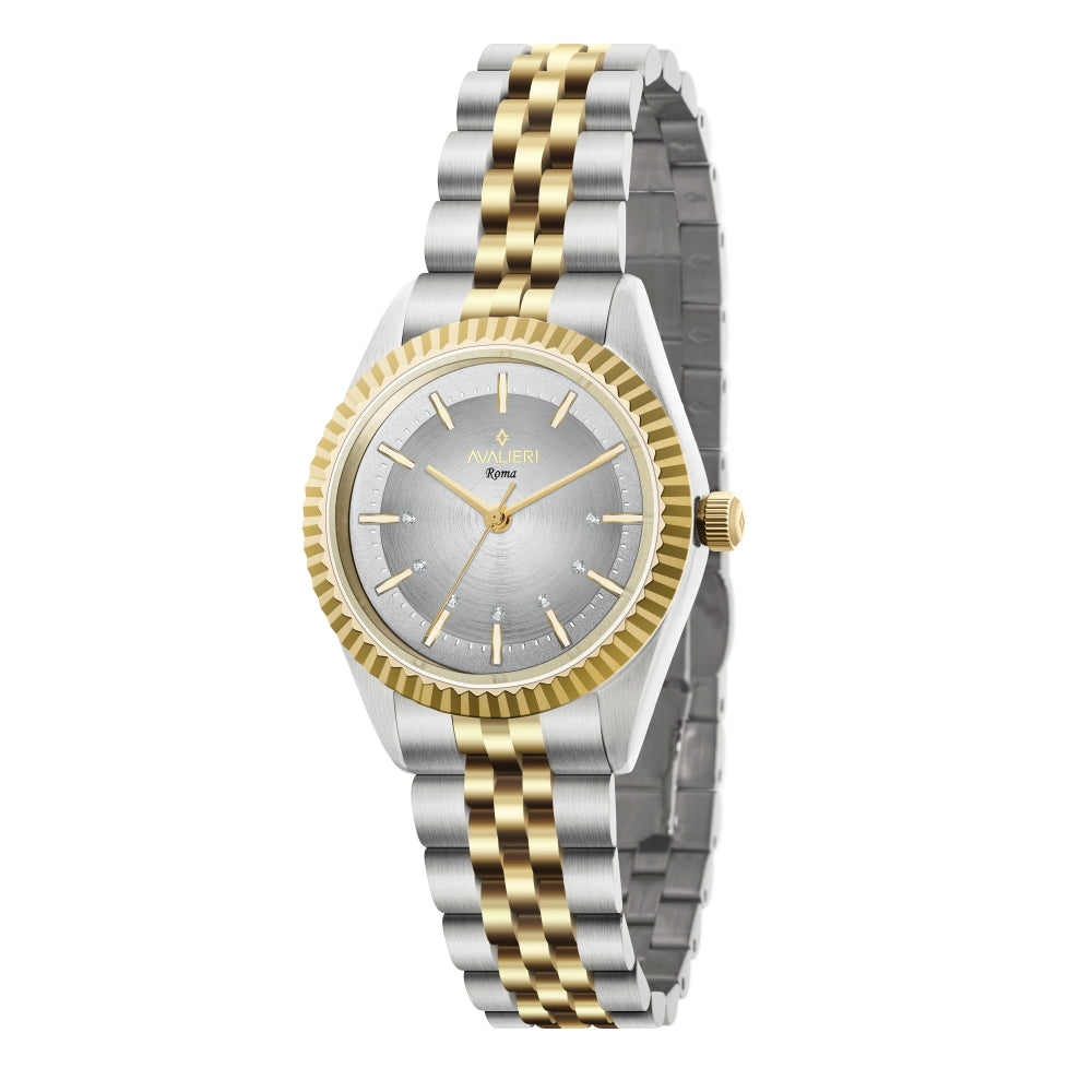 Avalieri Women's Quartz Watch With Silver White Dial - AV-2605B