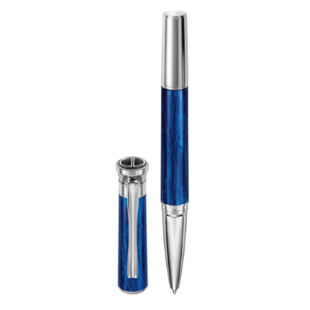 Davidoff Silver &amp; Blue Rollerball Pen - DFC PN-0008(BLU &amp; SIL)