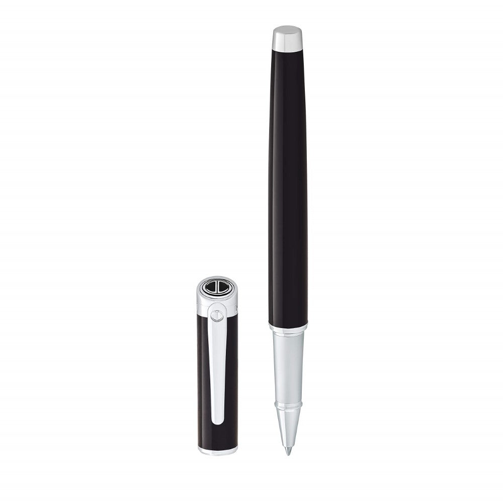 Davidoff Black and Silver Rollerball Pen - DFC PN-0007(BK &amp; SIL)