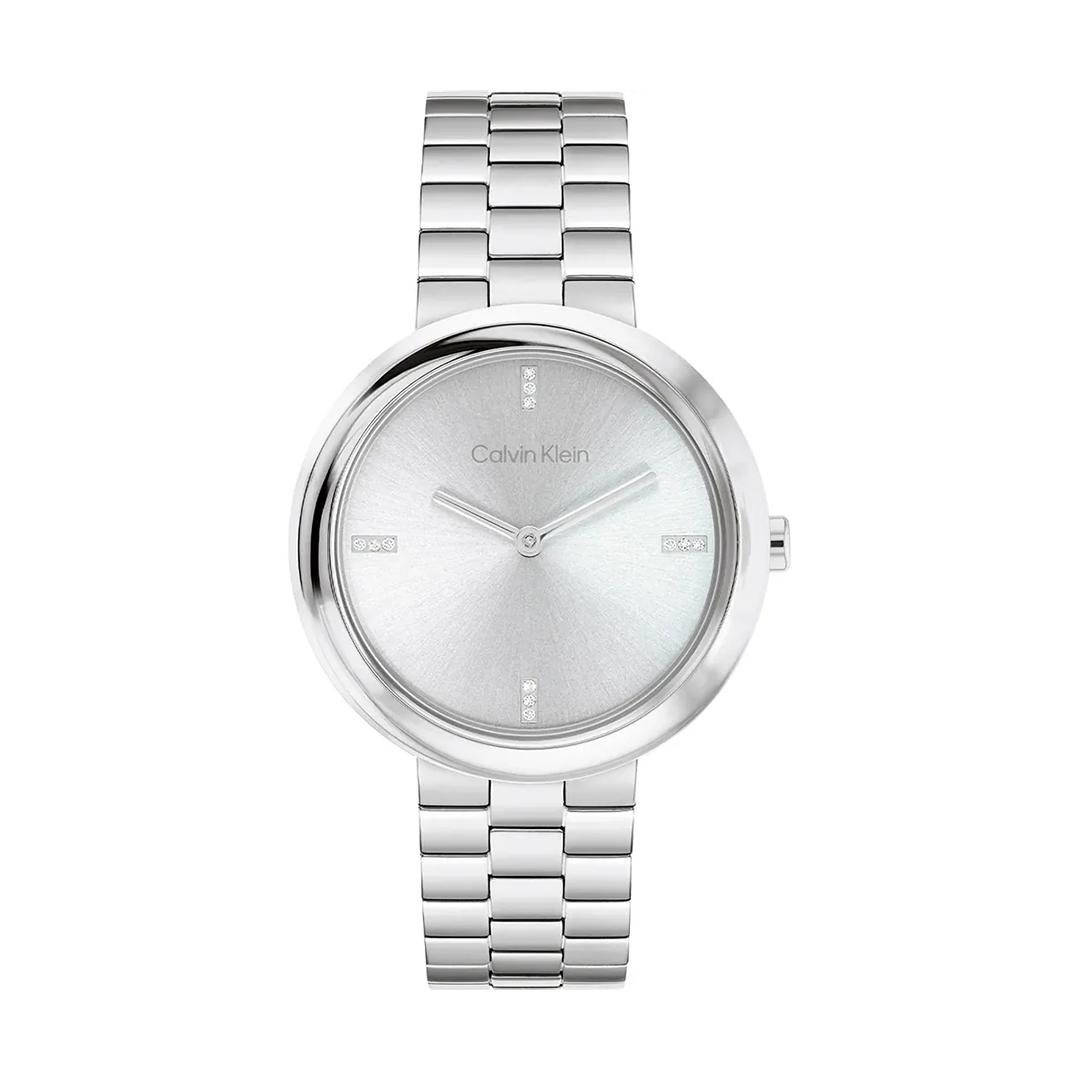 كالفن كلاين النسائية بحركة كوارتز فضي ميناء CK-0125