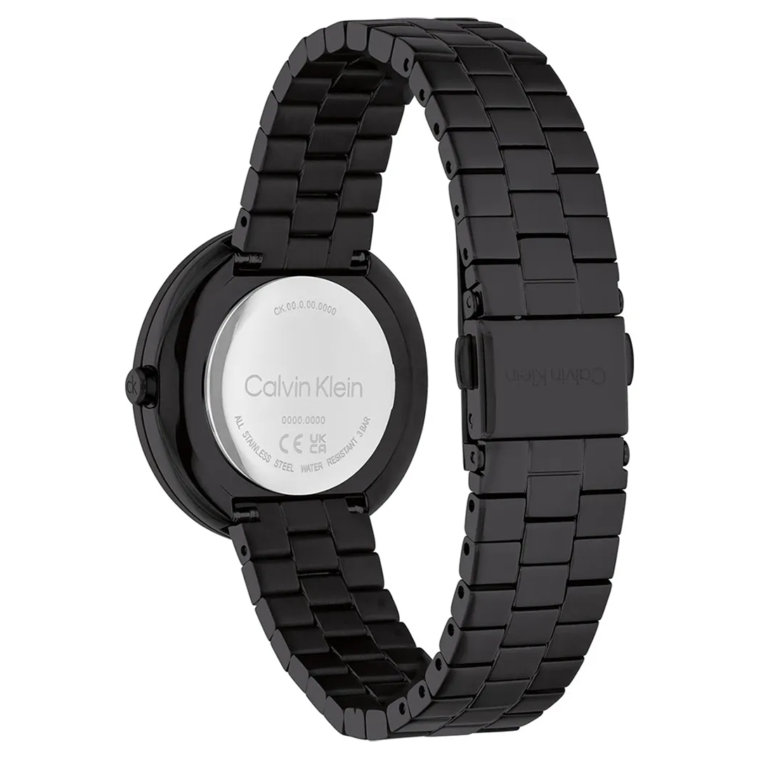 كالفن كلاين النسائية بحركة كوارتز أسود ميناء CK-0128