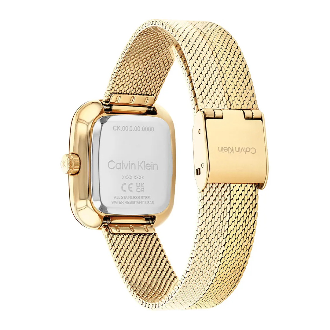 كالفن كلاين النسائية بحركة كوارتز ذهبي ميناء CK-0131