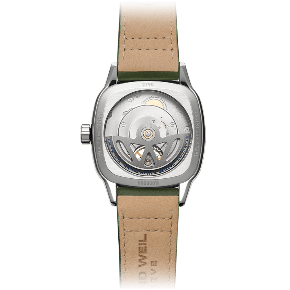 ريموند ويل فريلانس كاليبر ساعة أوتوماتيك للرجال بقرص أخضر RW-0349