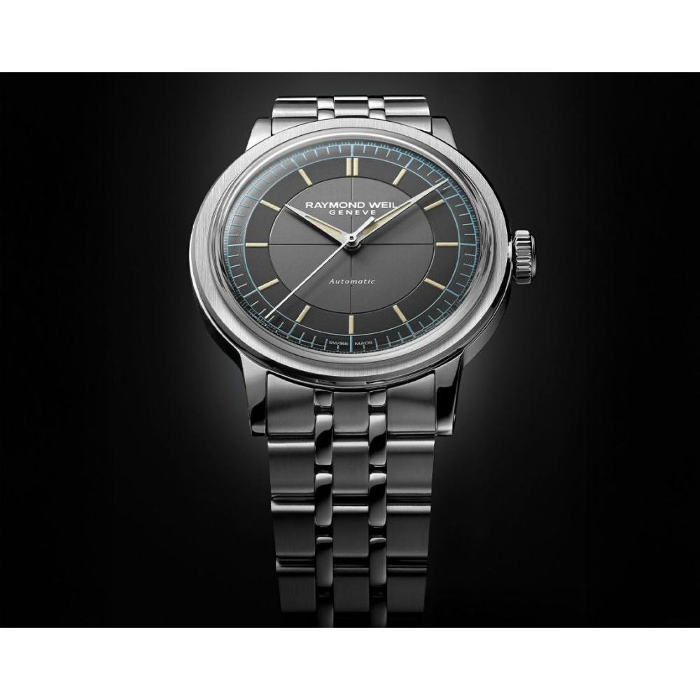 Raymond Weil Millesim Automatic Watch with Central Seconds Hand and Anthracite Dial in Sector Design – RW-0390