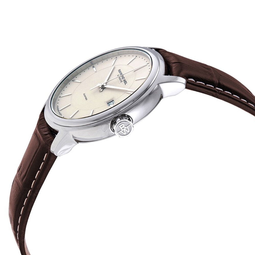 Men's watch, automatic movement, beige dial RW-0237