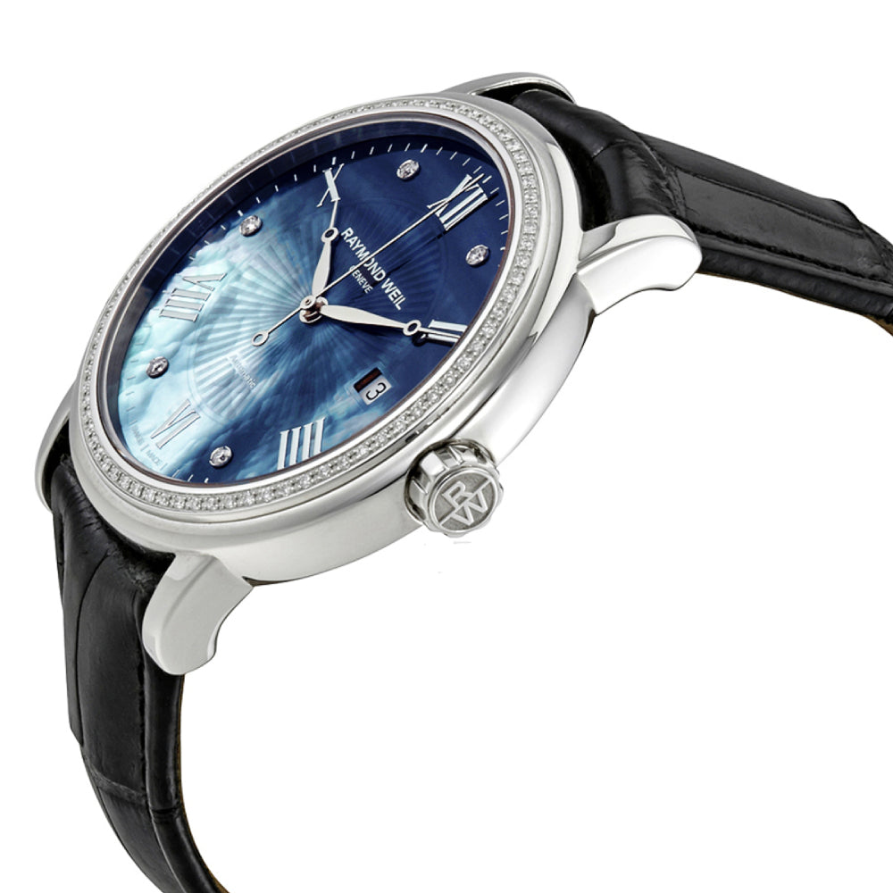 Raymond Weil Women's Automatic Blue Dial Watch - RW-0188 (DMND/5)