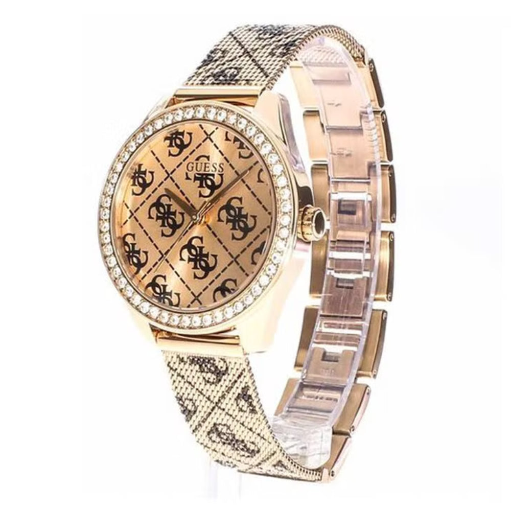 Guess Women's Quartz Watch with Rose Gold Dial - GW-0188