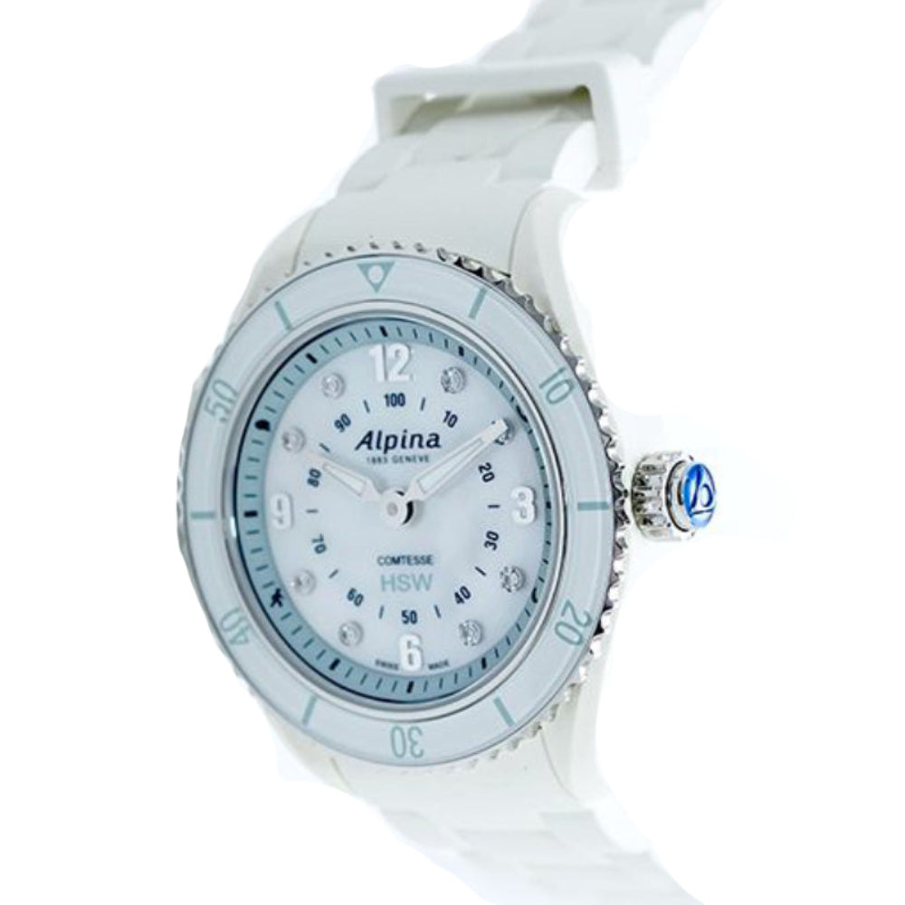 Women s watch quartz movement white dial ALP 0028