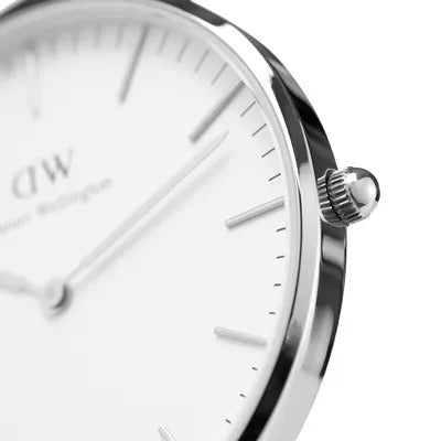 ساعة دانيال ولينغتون النسائية بحركة كوارتز ولون مينا أبيض - DW-1226