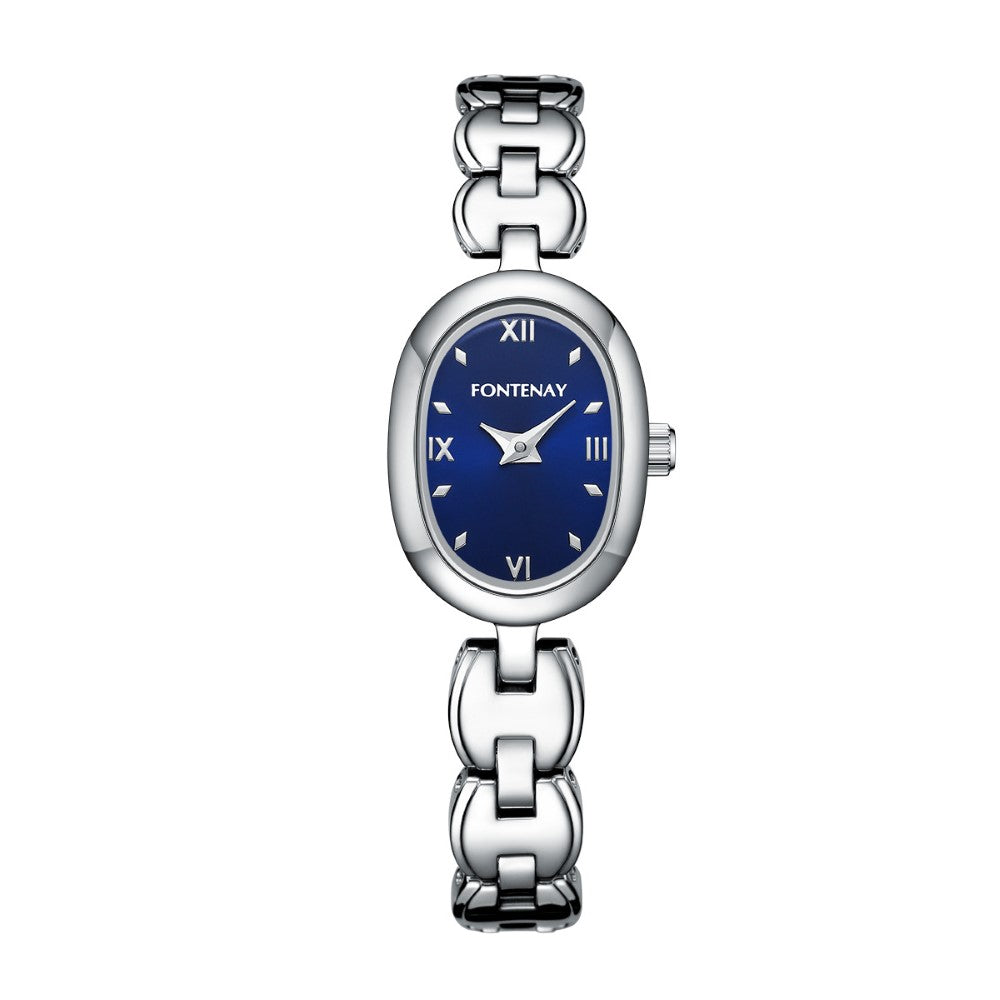 ساعة فونتيناي باريس النسائية بحركة كوارتز ولون مينا أزرق - FNT-0026