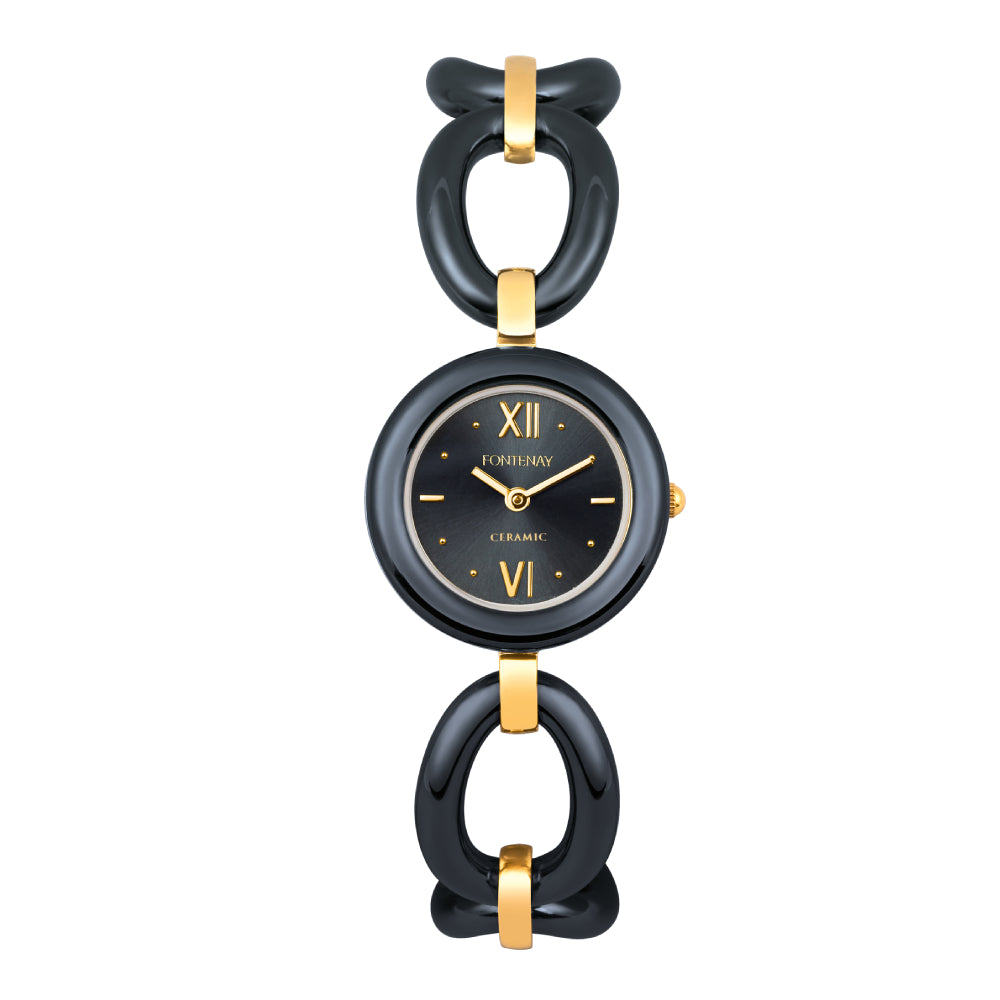 Fontenay Paris Women's Quartz Watch with Black Dial - FNT-0018