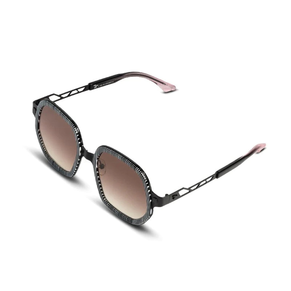 نظارات شمسية باللون الأسود مع نمط حمار وحشي للنساء من سيفين فرايداي - SFSG-0019