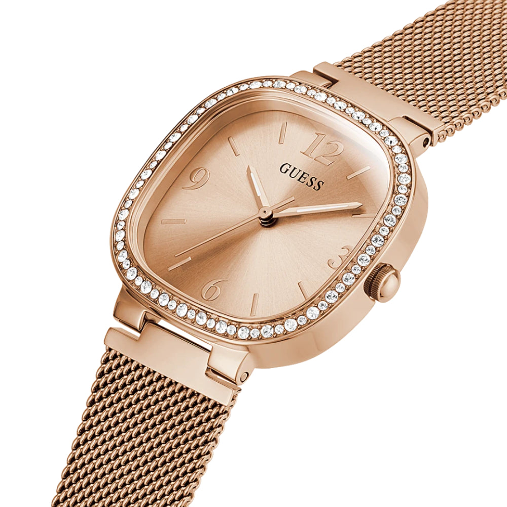 Guess Women's Quartz Watch with Rose Gold Dial - GW-0326