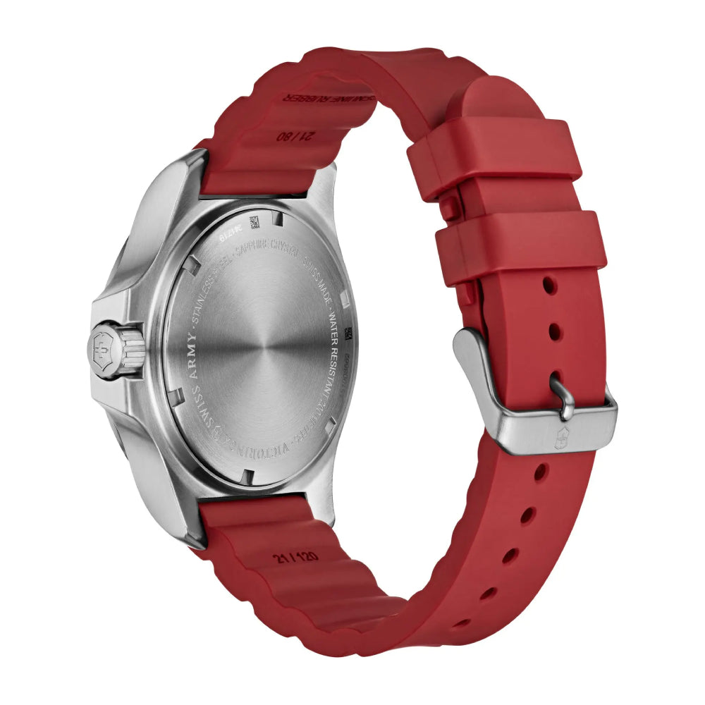 ساعة فيكتورينوكس الرجالية بحركة كوارتز ولون مينا أحمر - VTX-0019