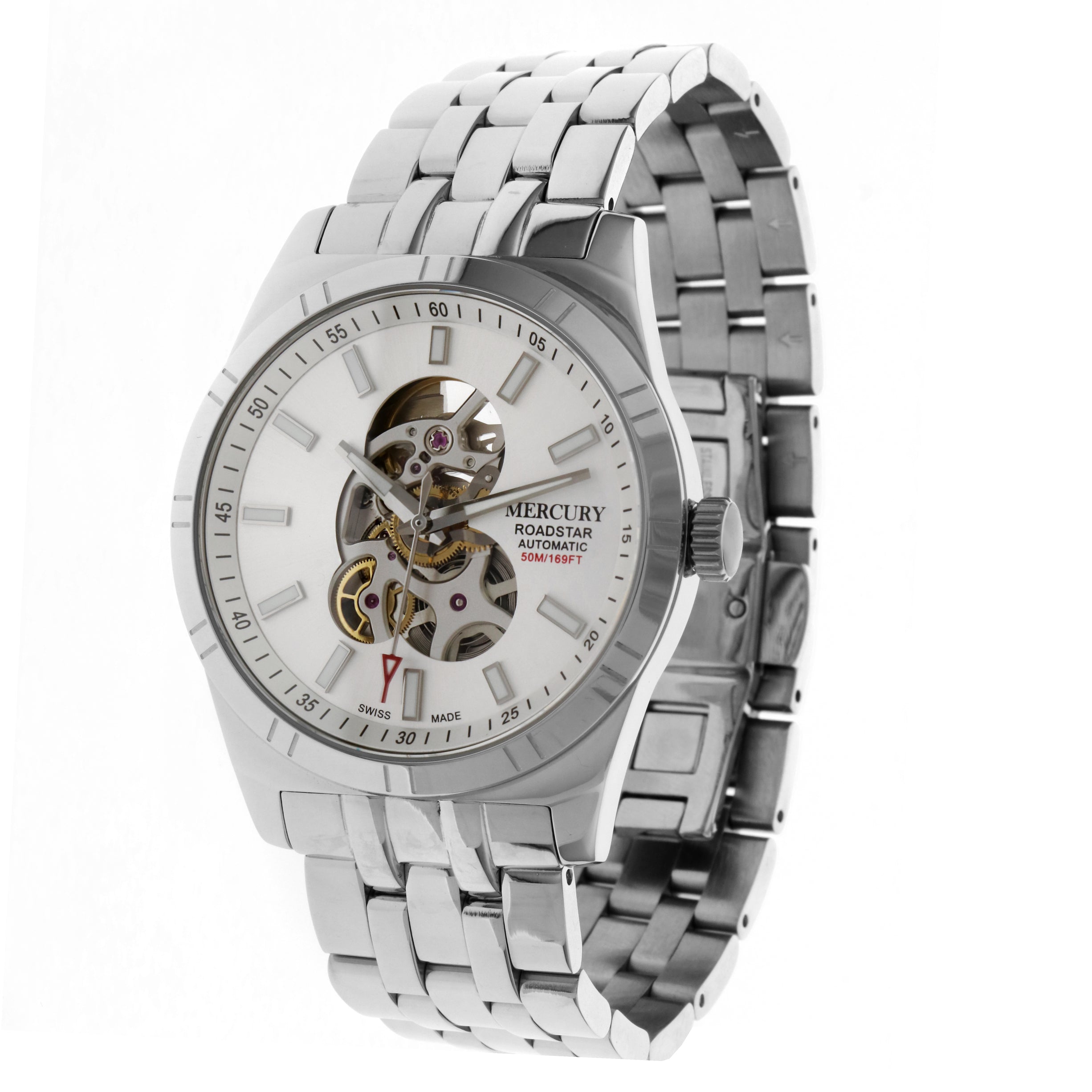Mercury Men's Swiss Automatic Watch, White Dial - MER-0010