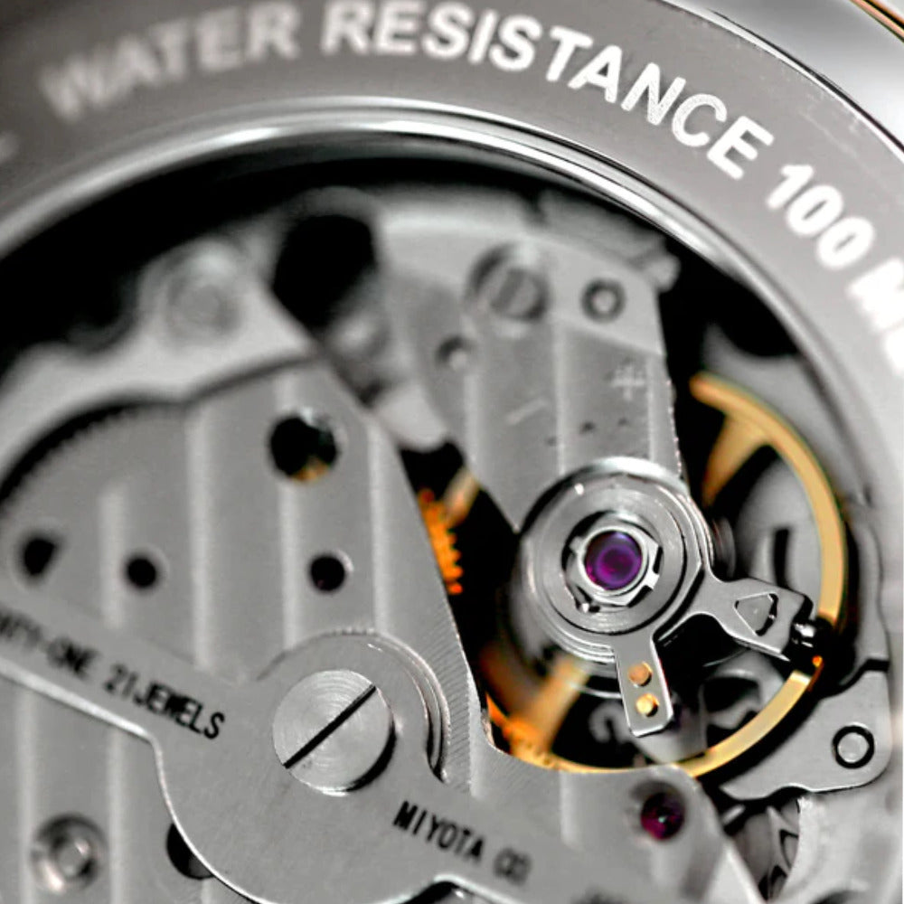 ساعة روتاري الرجالية بحركة أوتوماتيكية ولون مينا أسود - ROT-0023