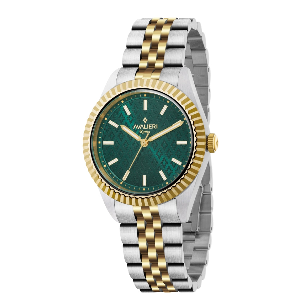 Avalieri Men's Quartz Green Dial Watch - AV-2600B