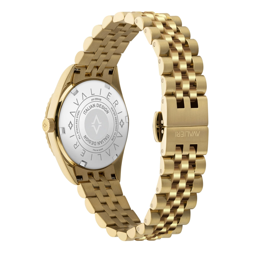 Avalieri Women's Quartz Watch Gold Dial - AV-2604B