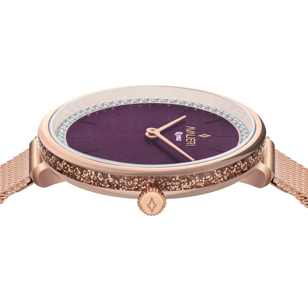 Avalieri Women's Quartz Watch Purple Dial - AV-2594B