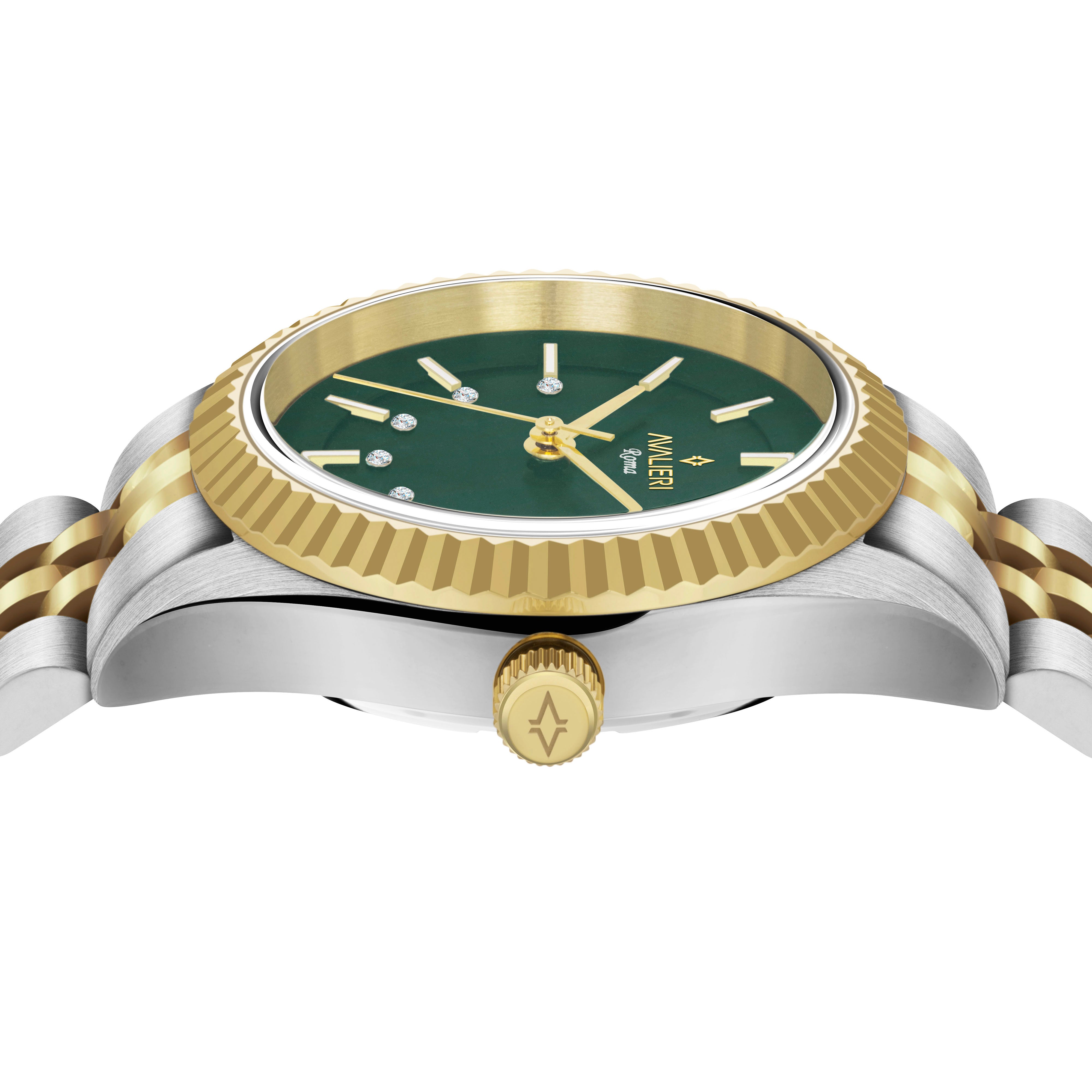 Avalieri Women's Quartz Green Dial Watch - AV-2606B