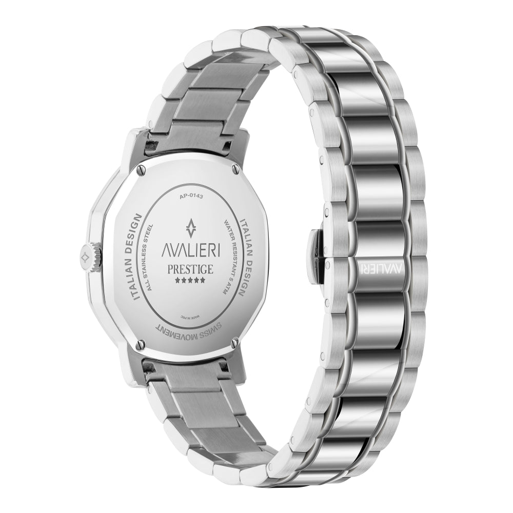 Avalieri Prestige Men's Quartz Watch with Silver Dial - AP-0143