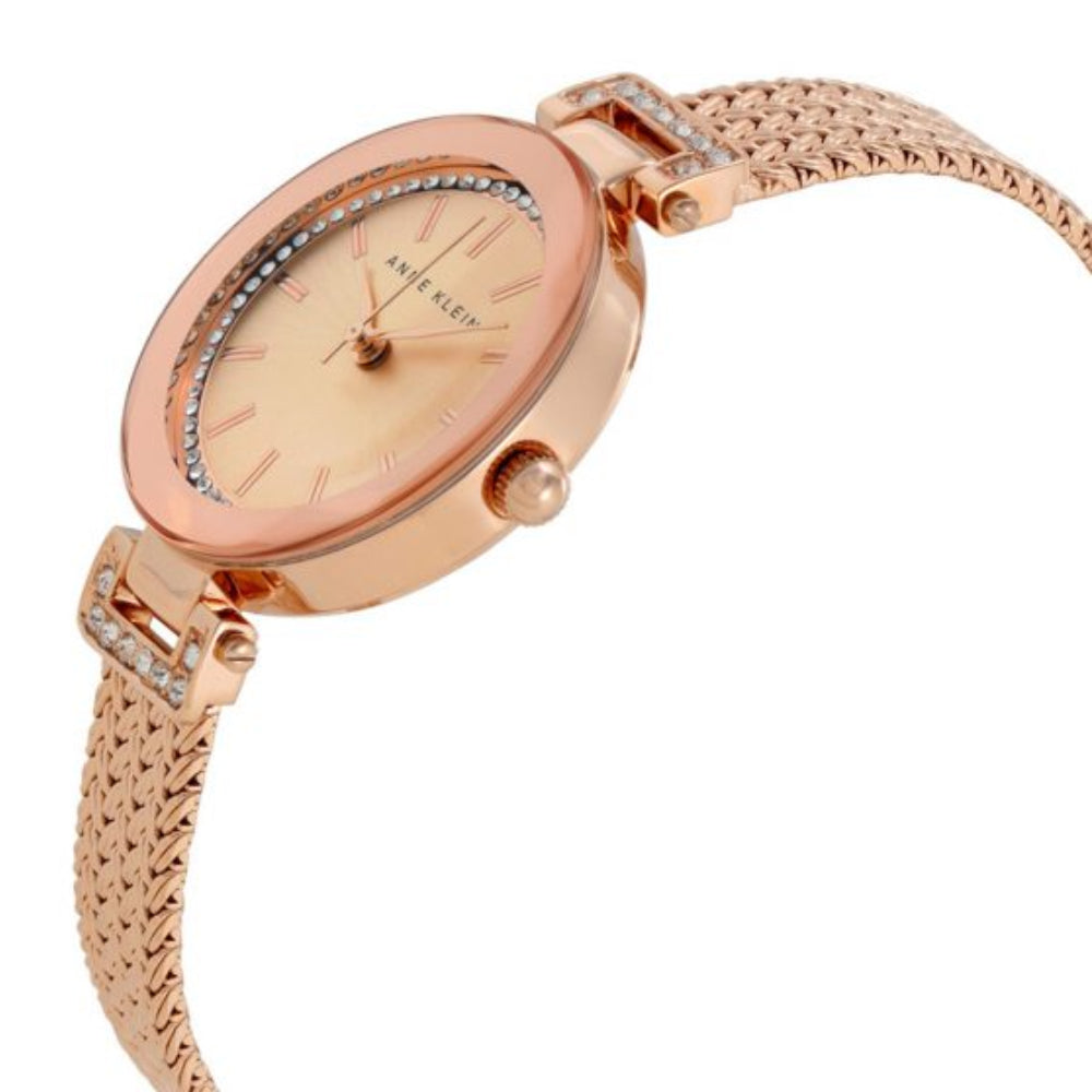 Anne Klein Women's Quartz Watch, Rose Gold Dial - AK-0129