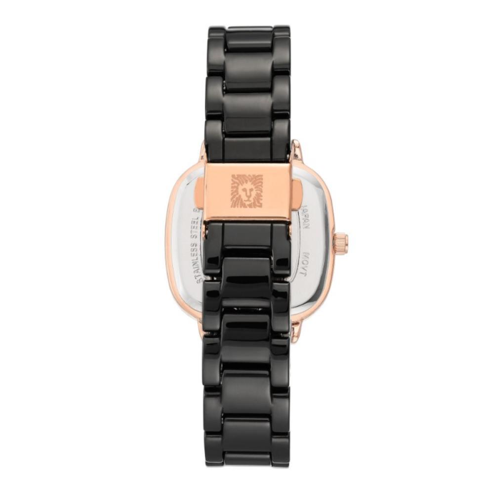Women's Anne Klein Watch with Black and Rose Gold Dial and Quartz Movement - AK-0207