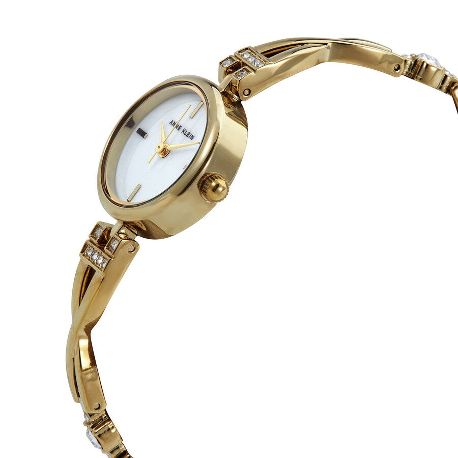 Anne Klein Women's White Pearl Dial Quartz Watch and Bracelet Set - AK-0217+Br 3Pcs
