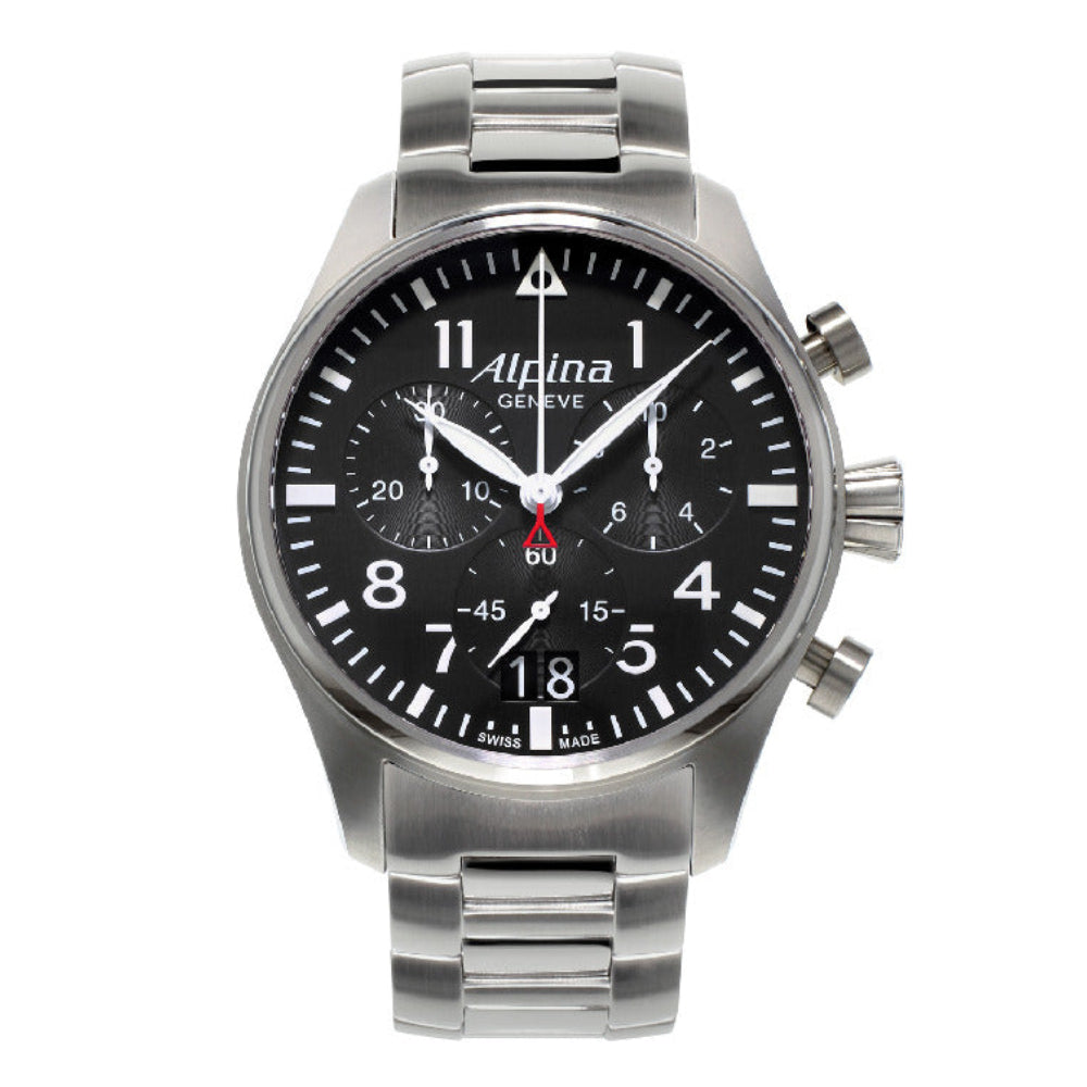 Alpina Men's Black Dial Quartz Watch - ALP-0030