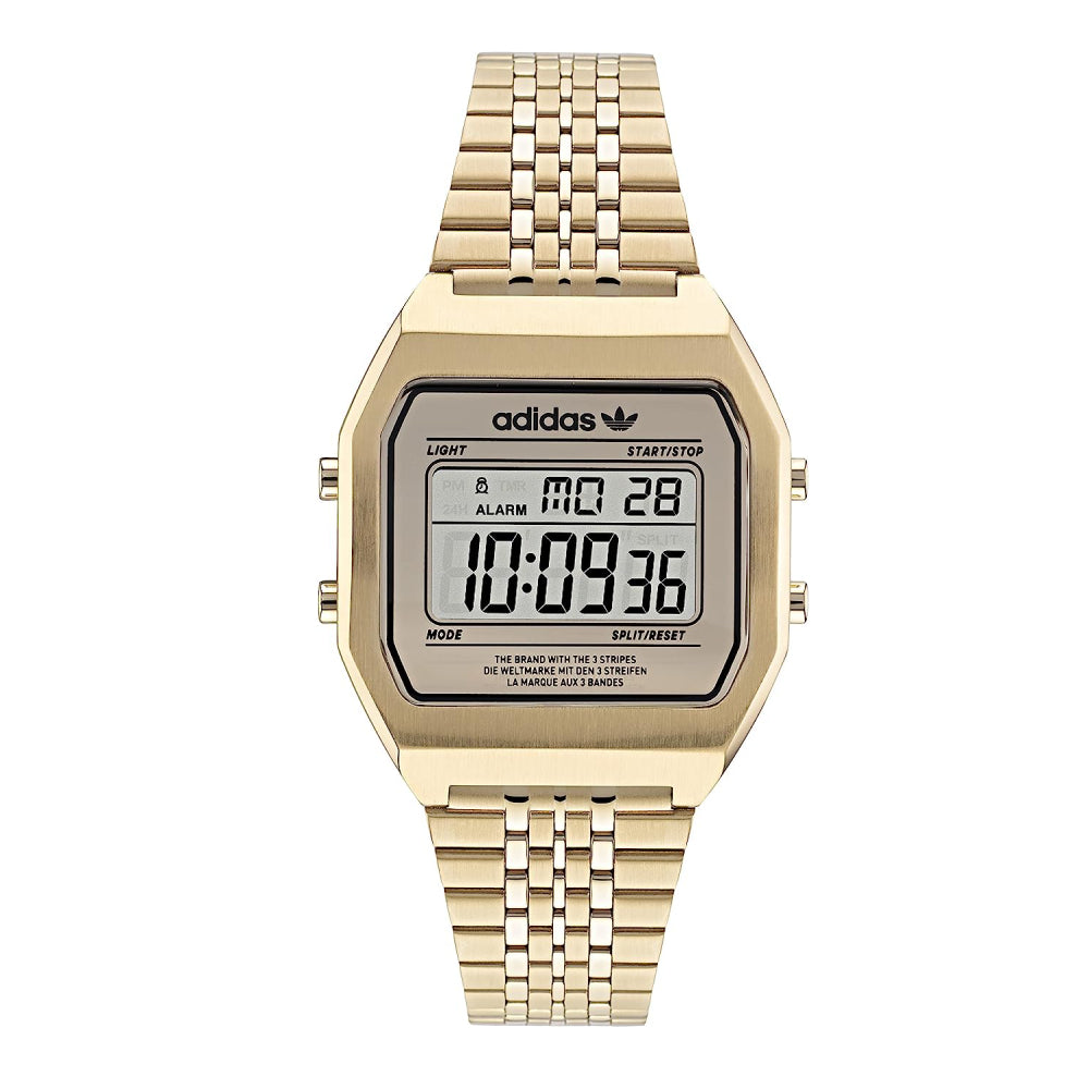 Adidas Men's and Women's Digital Watch, Gold Dial - ADS-0035