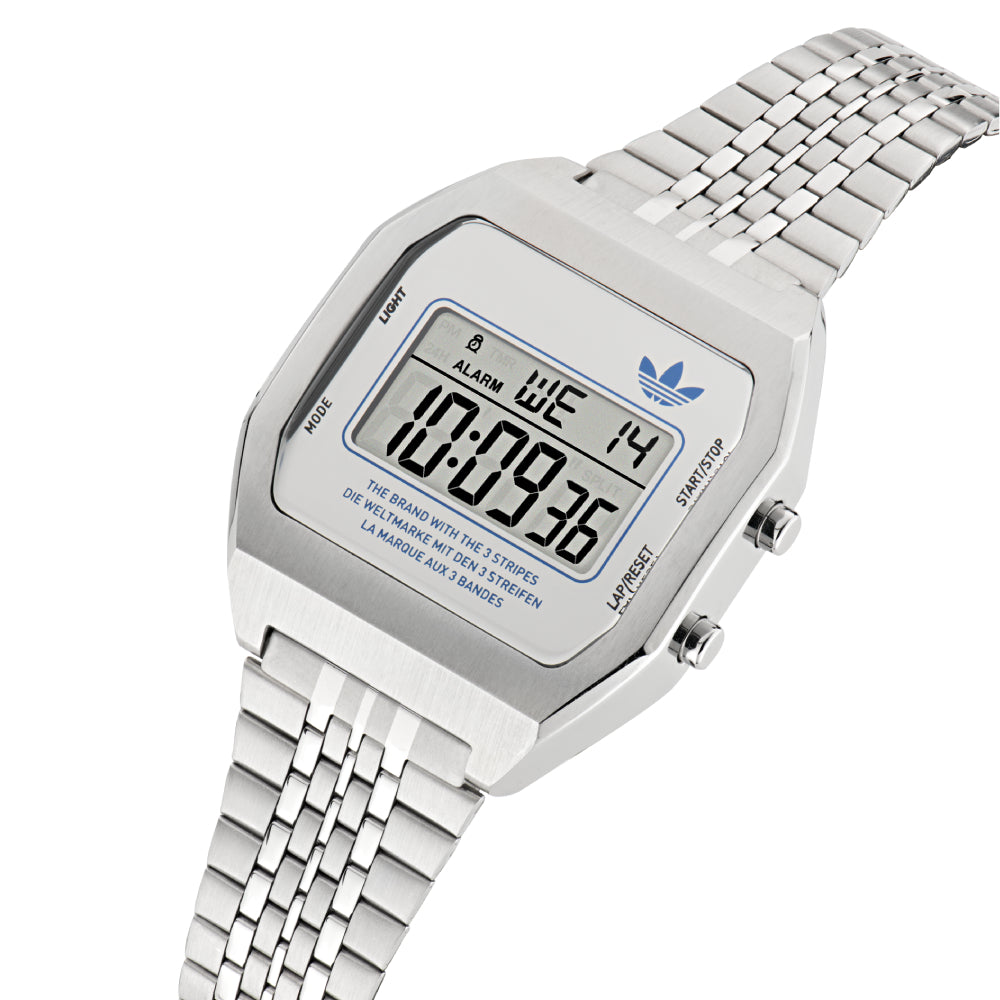 Adidas Watch for Men and Women, Digital Movement, Silver Dial - ADS-0095
