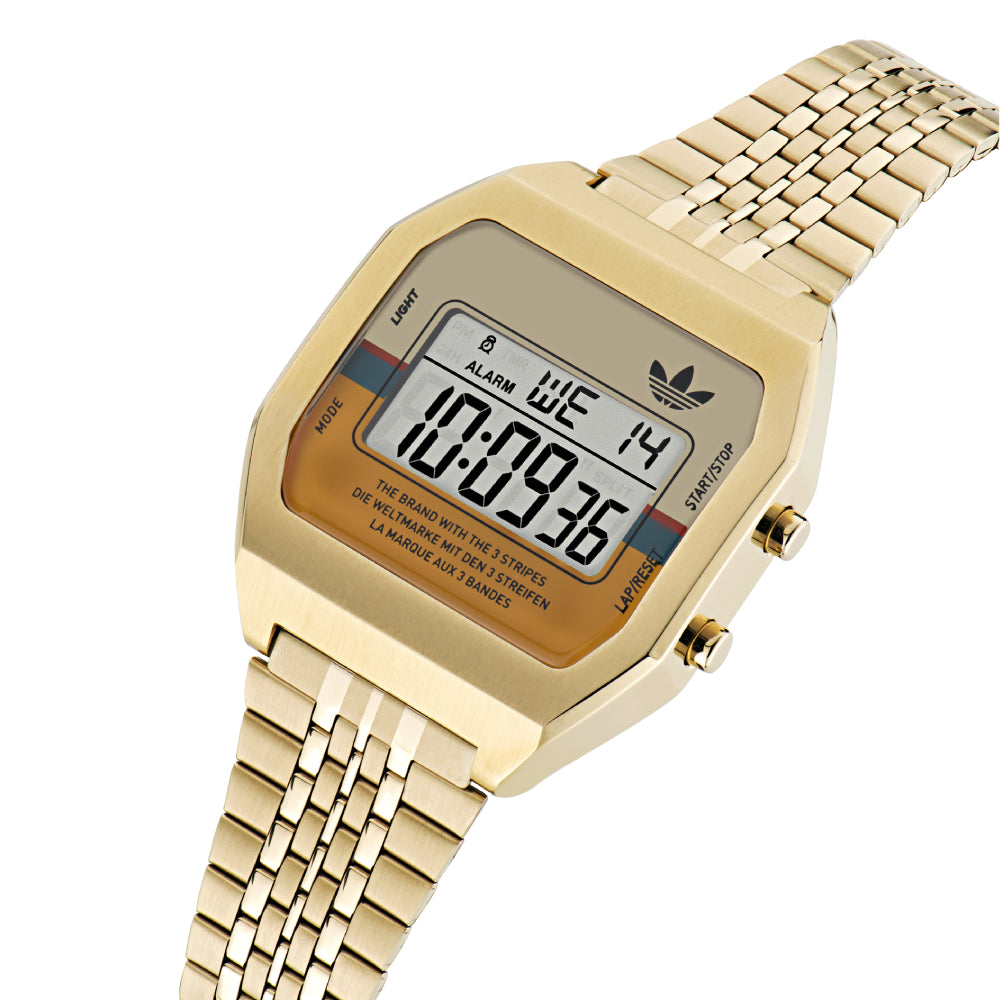 Adidas Watch for Men and Women, Digital Movement, Gold Dial - ADS-0096