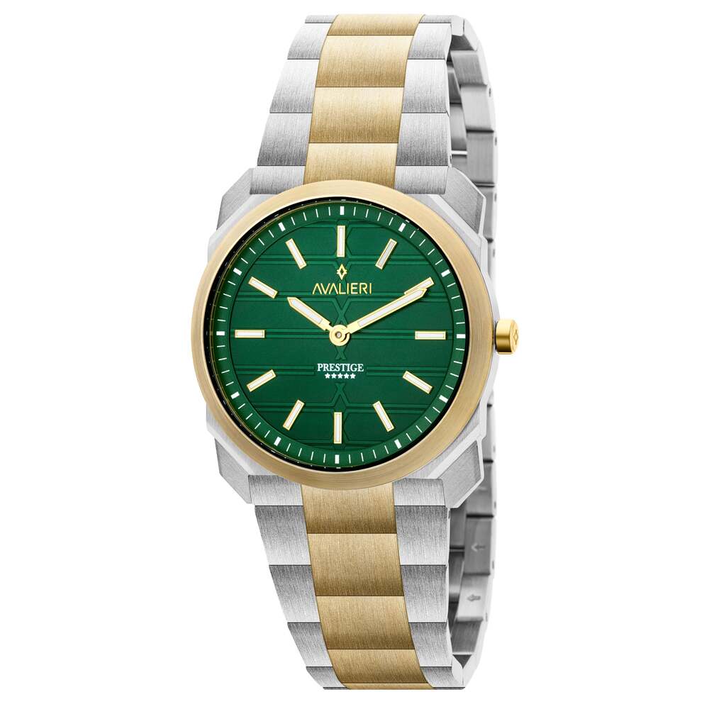 Avalieri Prestige Men's Watch, Swiss Quartz Movement, Green Dial - AP-0113