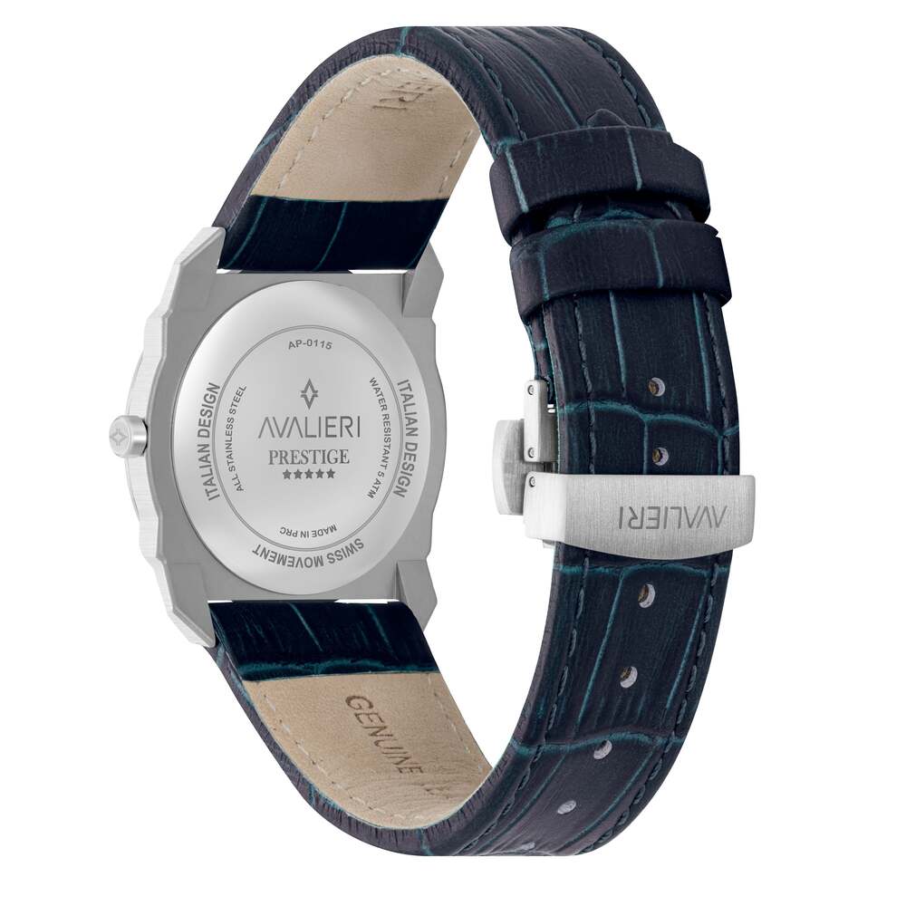 Avalieri Prestige Men's Swiss Quartz Movement Blue Dial Watch - AP-0115