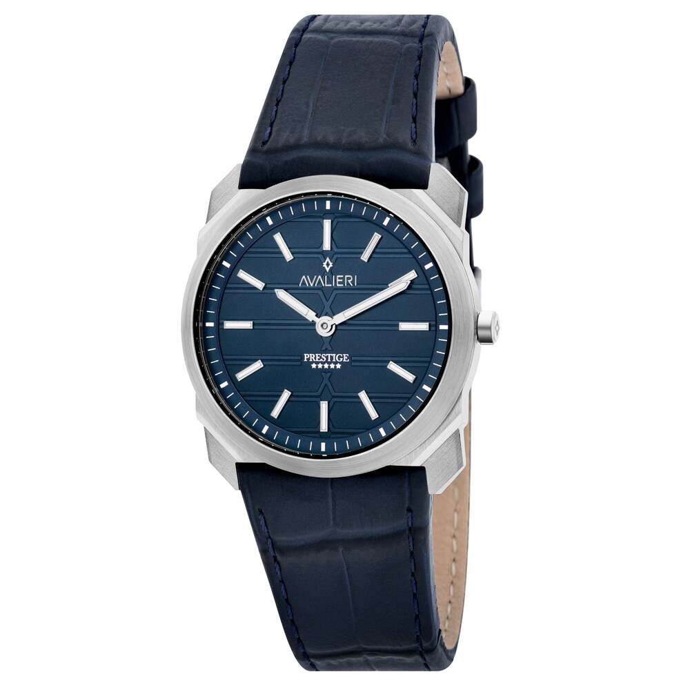 Avalieri Prestige Men's Swiss Quartz Movement Blue Dial Watch - AP-0115