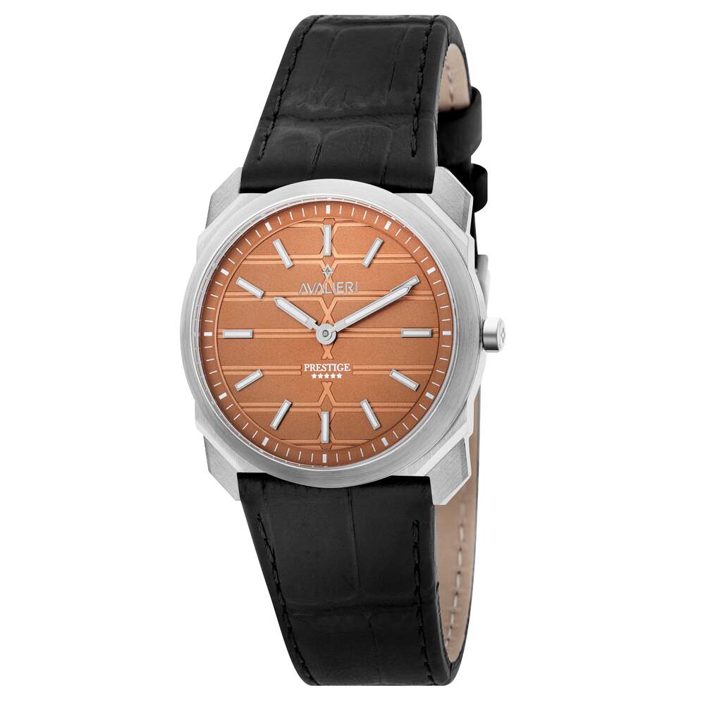 Avalieri Prestige Men's Watch, Swiss Quartz Movement, Brown Dial - AP-0117