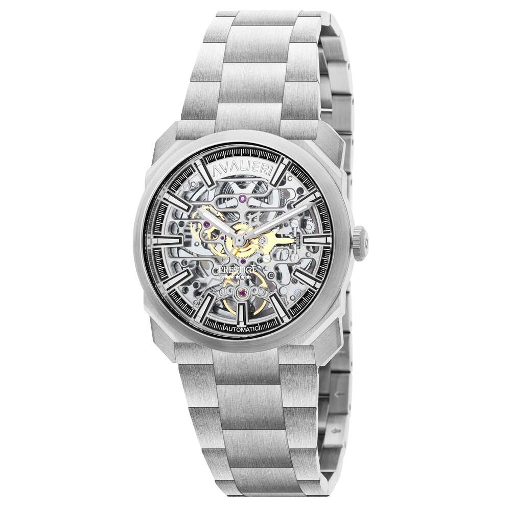 Avalieri Prestige Men's Watch, Swiss Automatic Movement, Black Dial - AP-0120