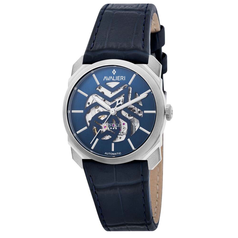 ساعة أفاليري برستيج الرجالية بحركة أوتوماتيكية سويسرية ولون مينا أزرق - AP-0129