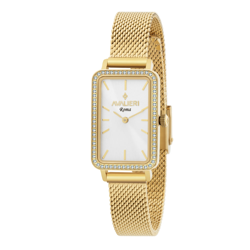 Avalieri Women's Quartz Watch with White Dial - AV-2635B