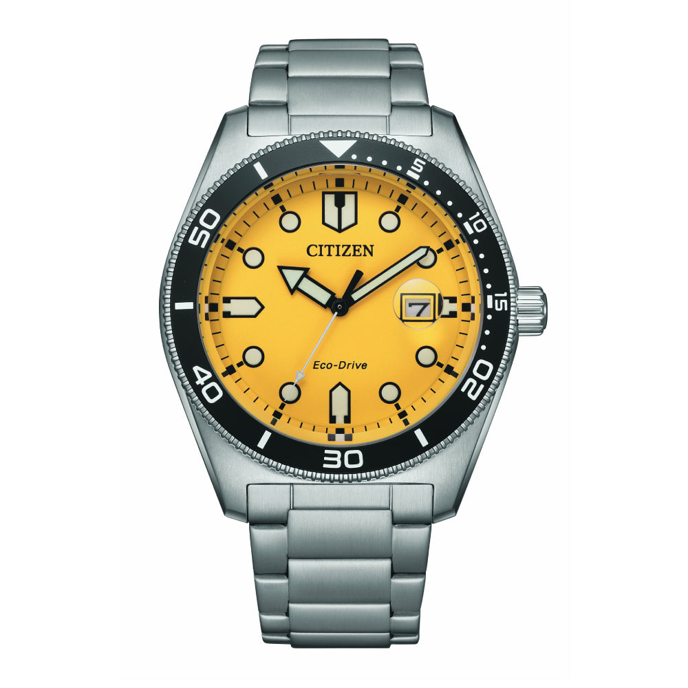 Citizen Men's Watch with Optical Powered Movement and Yellow Dial - CITC-0013