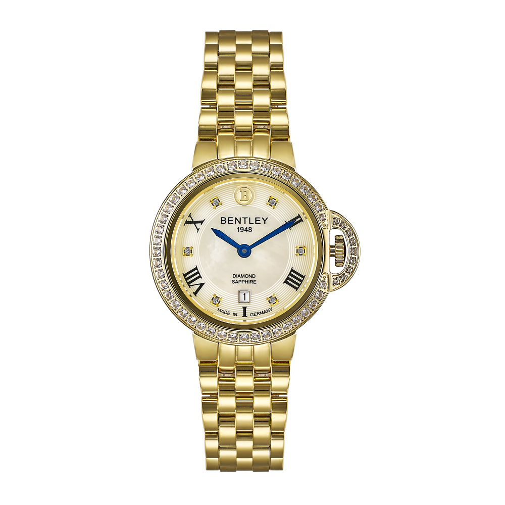 Bentley Women's Quartz Watch with Gold Dial - BEN-0152(6/D0.03CT)
