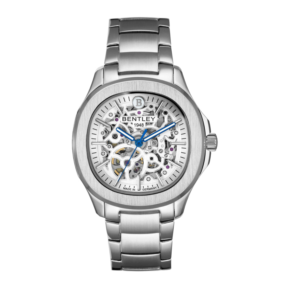 ساعة بنتلي أوتوماتيك للرجال بلون مينا أبيض – BEN-0253