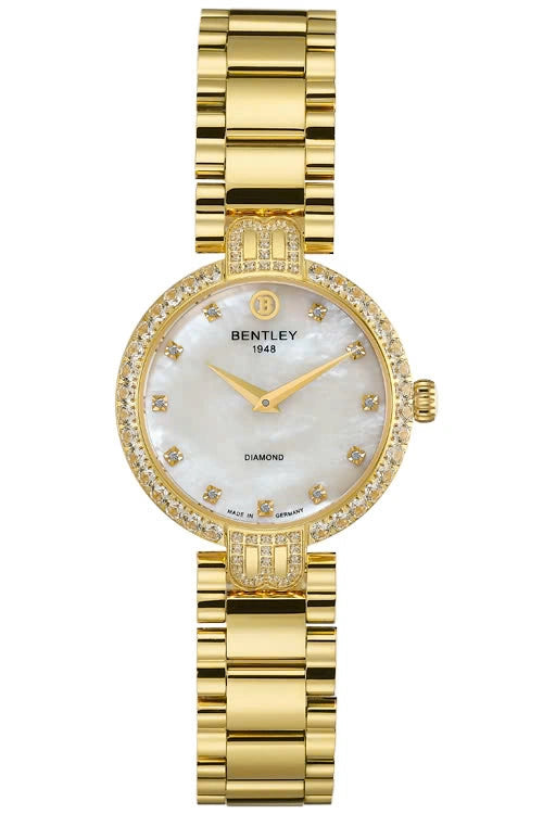 Bentley Women's Watch with Quartz Movement and White Mother-of-Pearl Dial – BEN-0215/D11/0.055CT