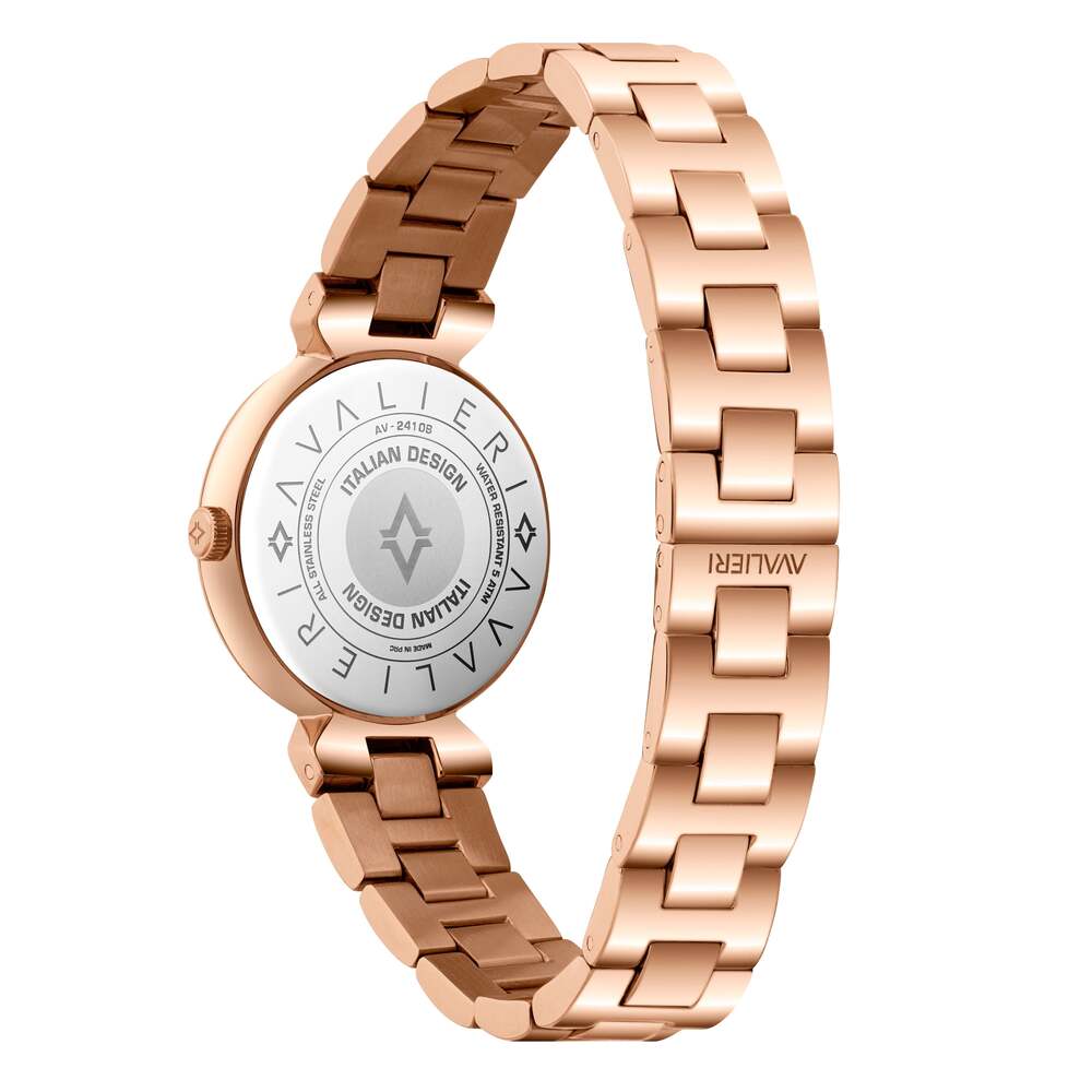 Avalieri Women's Quartz Watch Rose Gold Dial - AV-2410B