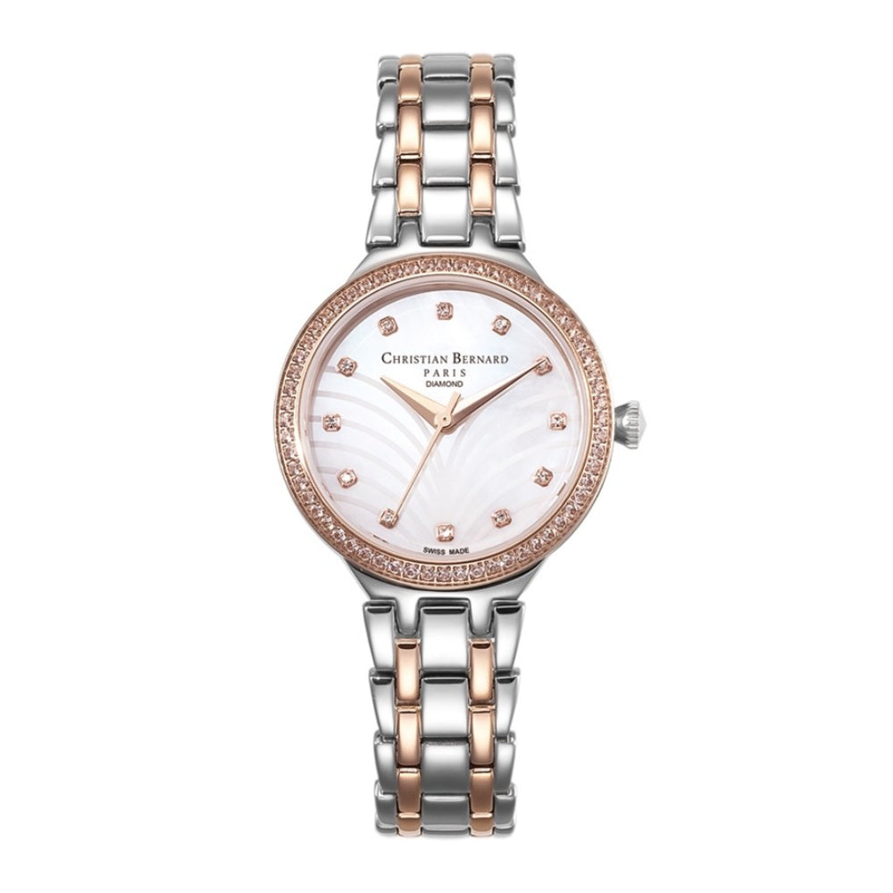 Christian Bernard Women's Quartz Watch with Pearly White Dial - CB-0008(12/D0.06CT)