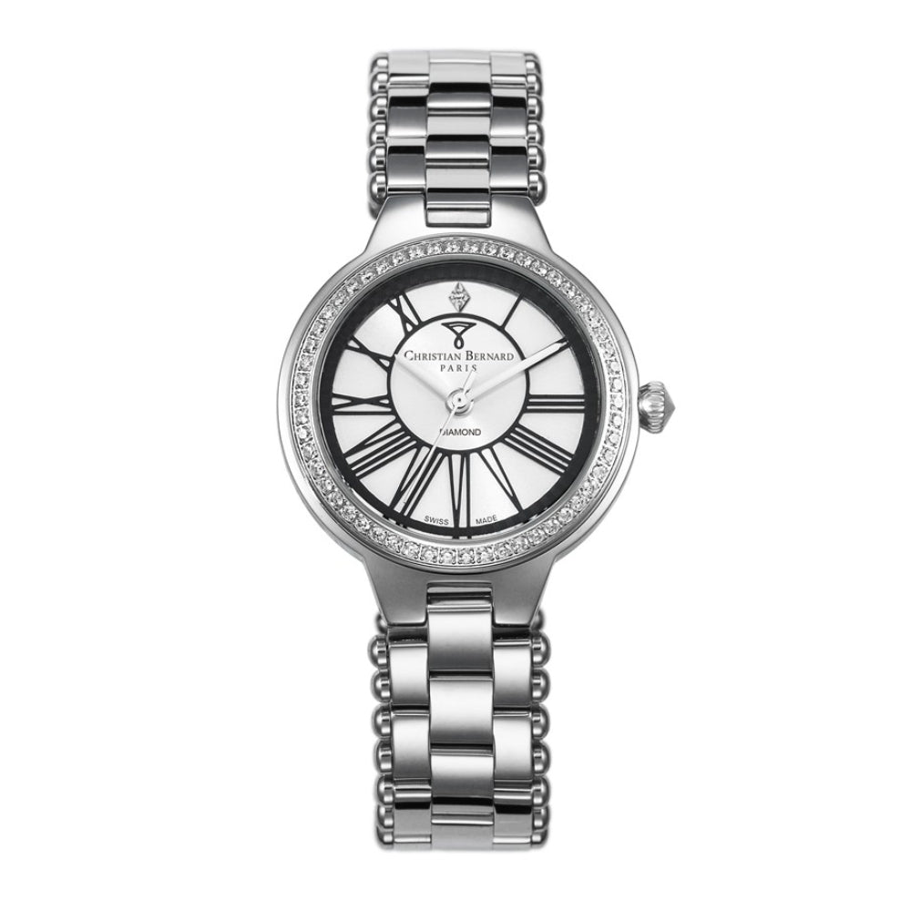 Christian Bernard Women's Quartz Watch with Silver Dial - CB-0011(1/D0.01CT)