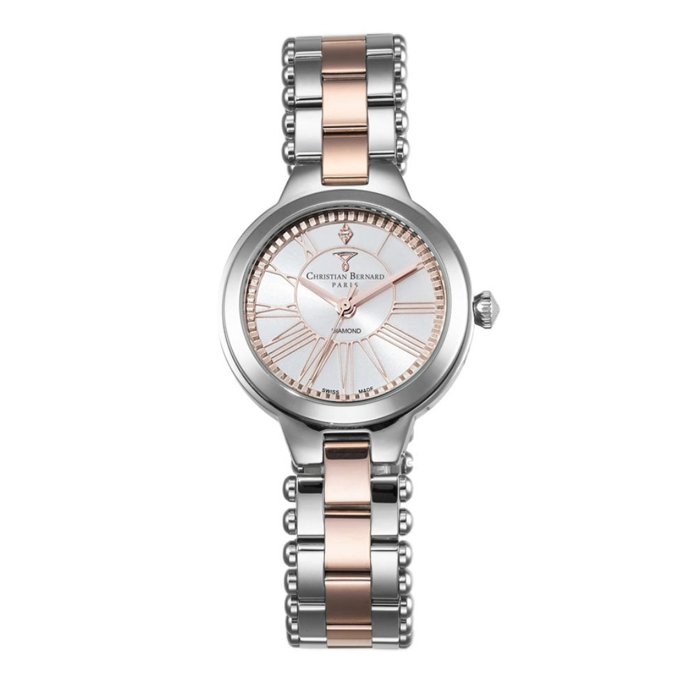Christian Bernard Women's Quartz Watch with Silver Dial - CB-0013(1/D0.01CT)