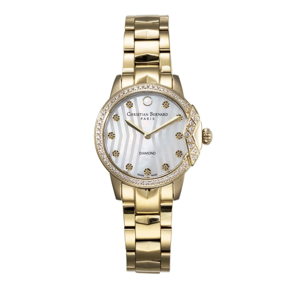 Christian Bernard Women's Quartz Watch with Pearly White Dial - CB-0021(11/D0.05CT)