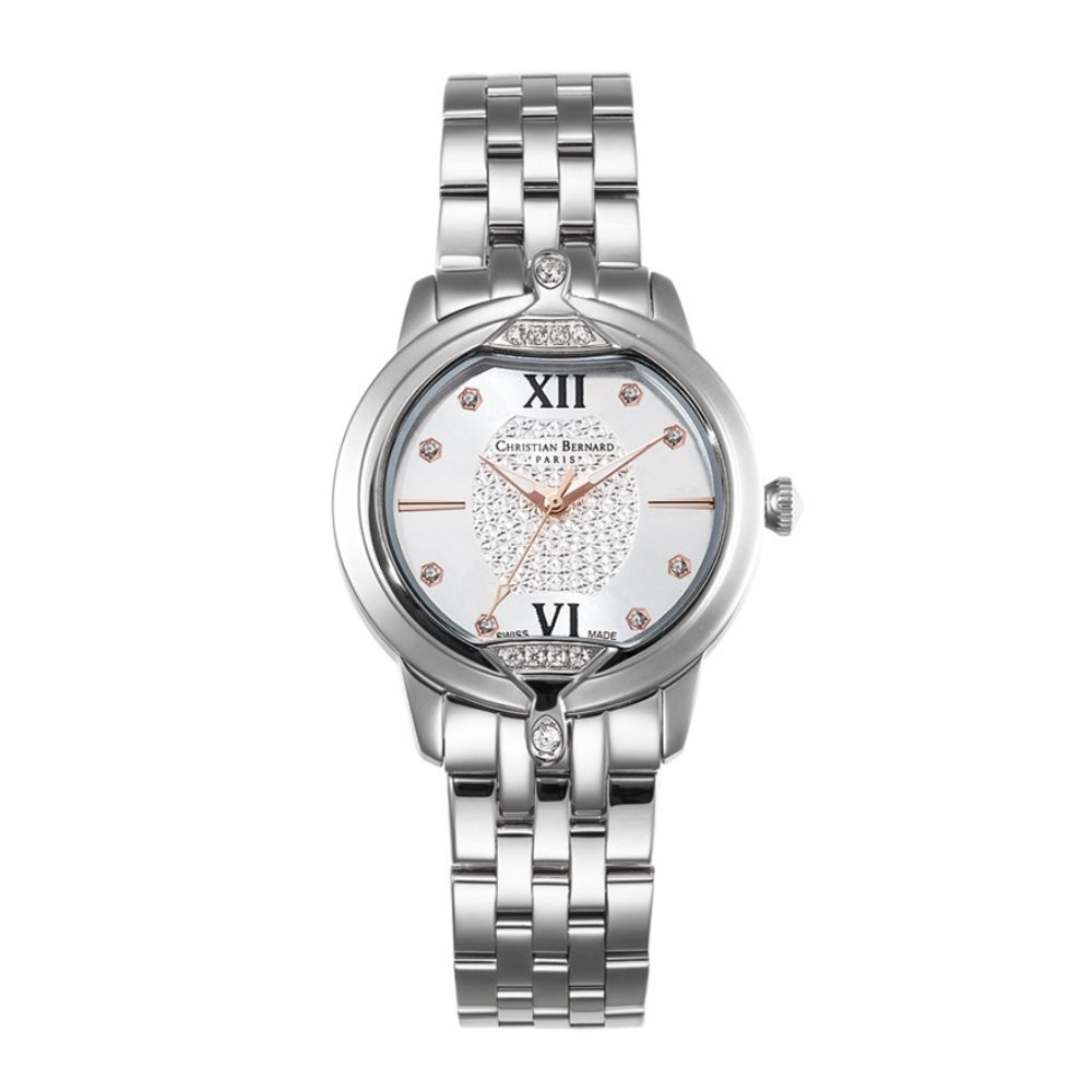 Christian Bernard Women's Quartz Watch, White Dial - CB-0022(8/D0.04CT)